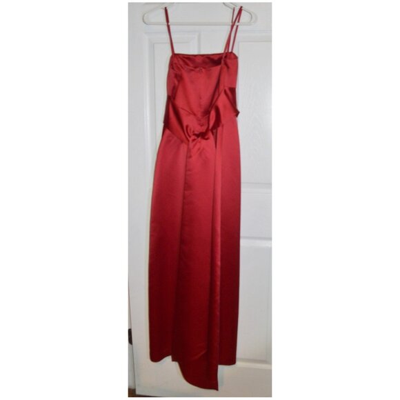Jones New York Evening Size 4 Red Formal Party Gown Dress Spaghetti Strap - Picture 2 of 4